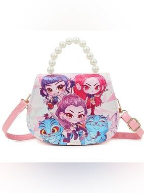 Cute Pink k-pop, Demon Hunter Pearl-Handle Crossbody Bag